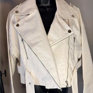 Women's White Biker Jacket